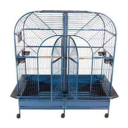 A and E Cage Co. 64"x32" Double Macaw Cage - White