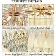 thumbnail image 5 of DingLiLighting 11 Light Luxury Crystal Chandeliers Feather Crystal Chandelier Modern Flush Mount Ceiling Light Fixtures Adjustable for Living Room Dining Bedroom, E12 Bulbs Included, 5 of 7