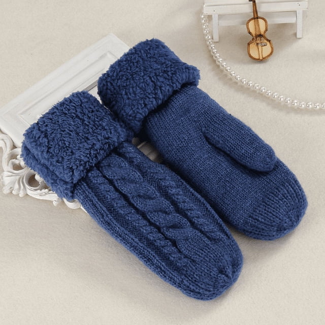 Guantes de equitación para estudiantes de moda de otoño e invierno para damas, tendencia engrosada y de doble capa de cachemira