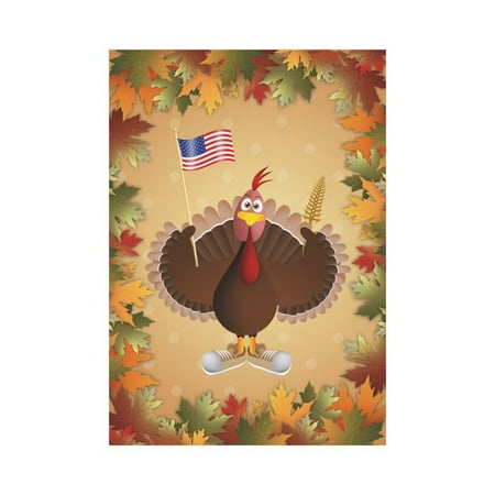 - MYPOP Thanksgiving Turkey with American Flag Garden Flag Outdoor Banner 28 x 40 inch