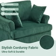thumbnail image 6 of UBesGoo Modern 360° Swivel Chair Sofa, Soft Corduroy Fabric Accent Chair with Armrest Pockets, Solid Metal Frame, Ideal for Living Room Bedroom, Green, 6 of 9