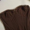 thumbnail image 5 of KHONTS Women's Y2k Bustier Corset Tops Going out Overbust Corset Tops Strapless Lace up Mesh Bustier Tops Coffee S, 5 of 6