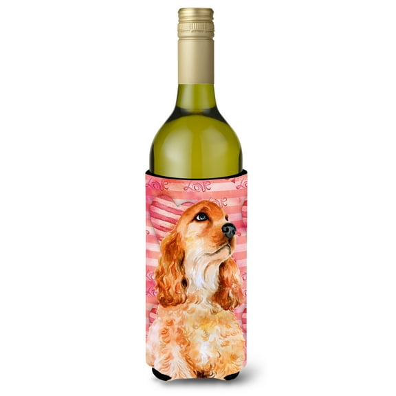 Carolines Treasures BB9793LITERK Cocker Spaniel Love Wine Bottle Beverge Insulator Hugger  Wine Bottle multicolor