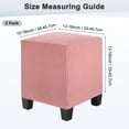 thumbnail image 2 of Uxcell 2-Pack 13" x 13" x 15" Fundas Estirables para Otomán Cuadrado de Tela de Terciopelo de Maíz Protector para Puff de Sala de Estar Interior [Rosa], 2 of 7