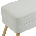 thumbnail image 4 of Modern Cotton/Linen Storage Ottoman Bench with Wood Legs Beige, 4 of 5
