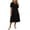 Black, variant on Guieoi Womens Dresses Plus Size Loose-Fit Summer Fashion Cotton-Linen-Look Dress with Lapel Short Sleeves and Long Hem Green L