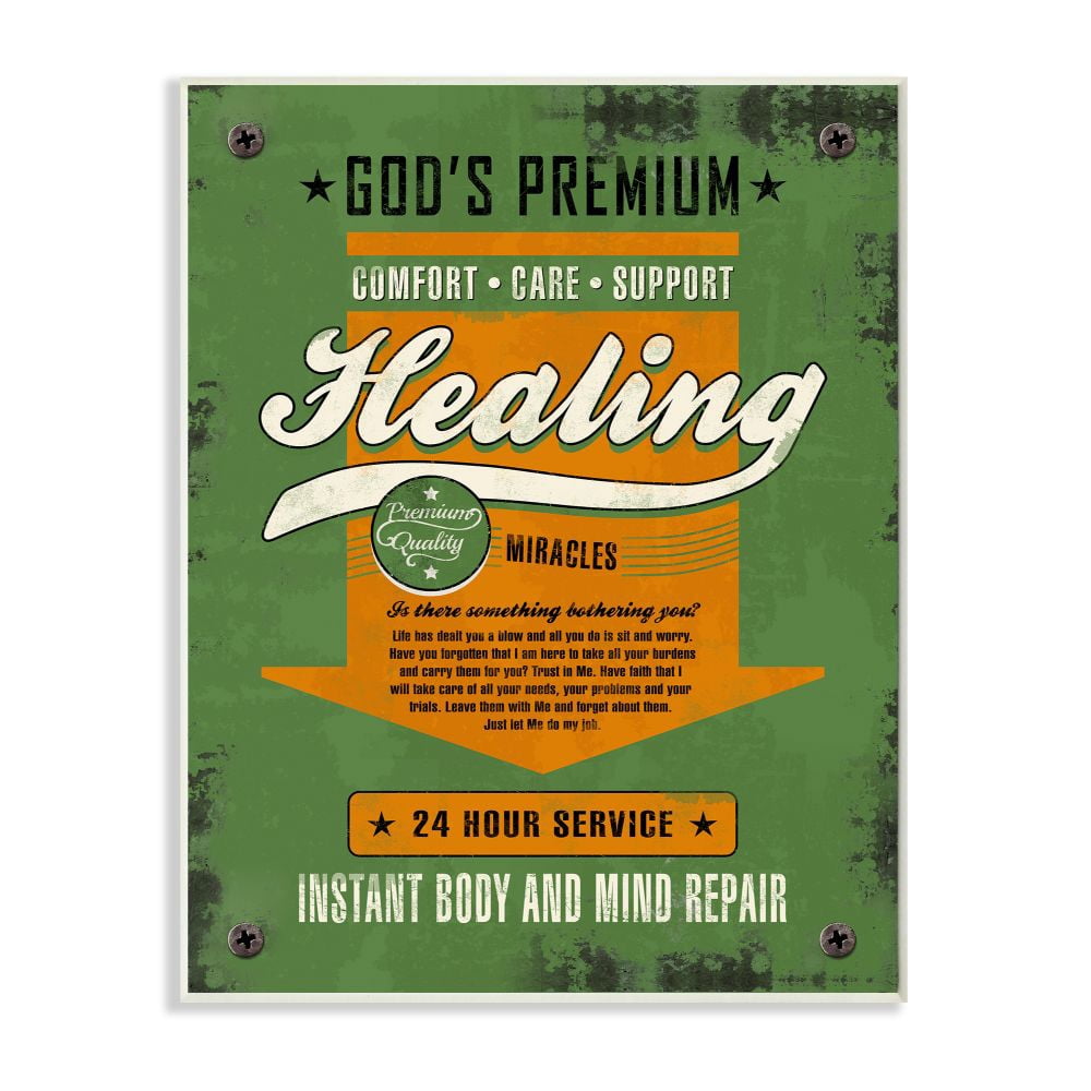 Stupell Industries Healing Miracles Vintage Comic Book Green Orange Design Wall Plaque by Ester Kay