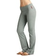 thumbnail image 2 of Women & Juniors Active Workout Fitness Stretch Comfy Lounge Flare Fit Yoga Pants (H GREY , M), 2 of 3