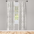 thumbnail image 3 of Ambesonne Grey Curtains, Vintage Damask Flowers, Pair of 28"x84", Pale Grey, 3 of 5