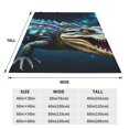 thumbnail image 3 of Bixox Fleece Blanket Starry Sky Colorful Crocodile Pattern Super Soft Double-Sided Microfiber Flannel Blanket for Sofa, Bed, Couch,Suitable for All Seasons - 80"x60", 3 of 5