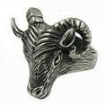 thumbnail image 2 of PAMTIER Men's Stainless Steel Vintage Silver Tone Sheep Goat Head Skull Gothic Biker Ring Punk Style Demon Devil Aries Zodiac Statement Size 7, 2 of 6