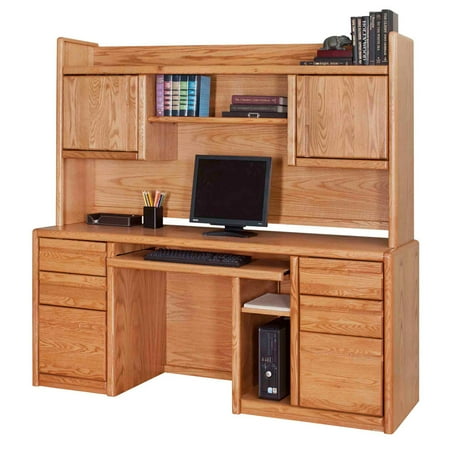 Martin Home Furnishings Contemporary Computer Credenza with Optional Hutch