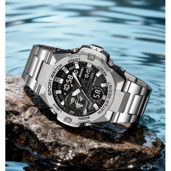 Sentmoon Montre pour Hommes Cadeau de la Saint-Valentin Montre Numérique de Sport de Plein Air pour Hommes Étanche avec Affichage Lumineux Convient à la Randonnée, au Camping, à la Course, à la Natation et à d'Autres Sports