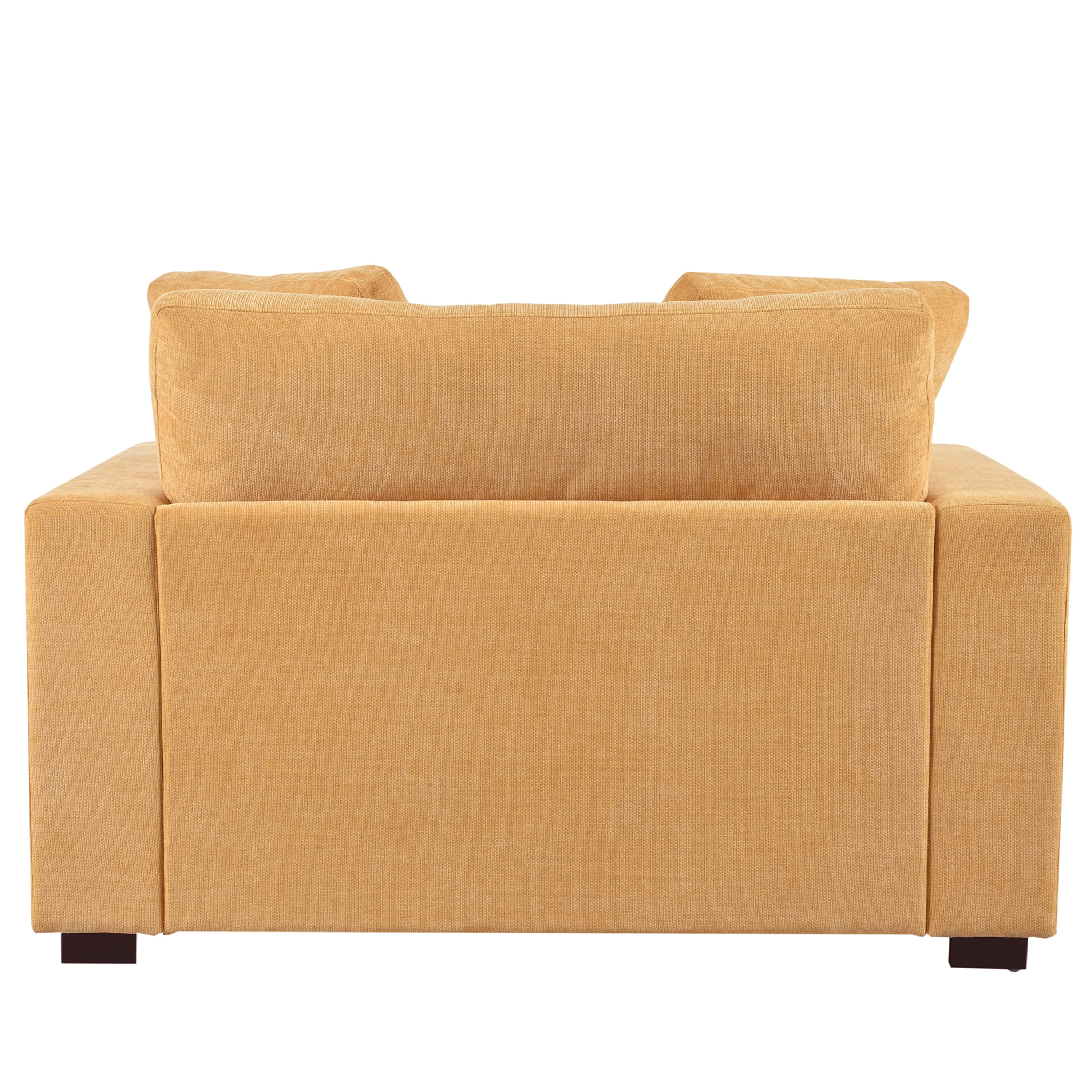 EUROCO 53.5"W Oversized Chaise Lounge Indoor,Corduroy Upholstered Sofa Bed with Throw Pillows , Armrests and Solid Wood Legs, Sleeper Chair- Plush Chair Bed for Living Room,Yellow