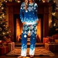 thumbnail image 2 of successthop Christmas Pajamas for Women 2 Piece Snowflake Long Sleeve Holiday Tops Festival Pants Xmas Loungewear, 2 of 5