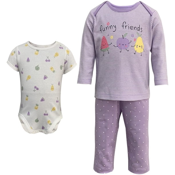 Conjunto George de Tres Piezas Para Niña Talla 6M Color Rosa