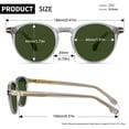 thumbnail image 4 of Joopin Polarized Round Sunglasses Women Men Trendy Acetate Sun Glasses UV Protection Retro Shades, 4 of 9