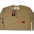thumbnail image 2 of Comeaux Caps 118-19342R-XL-KH FR Henley Khaki Welding Welders Work Shirt Long Sleeve Shirt, Khaki - Extra Large, 2 of 2