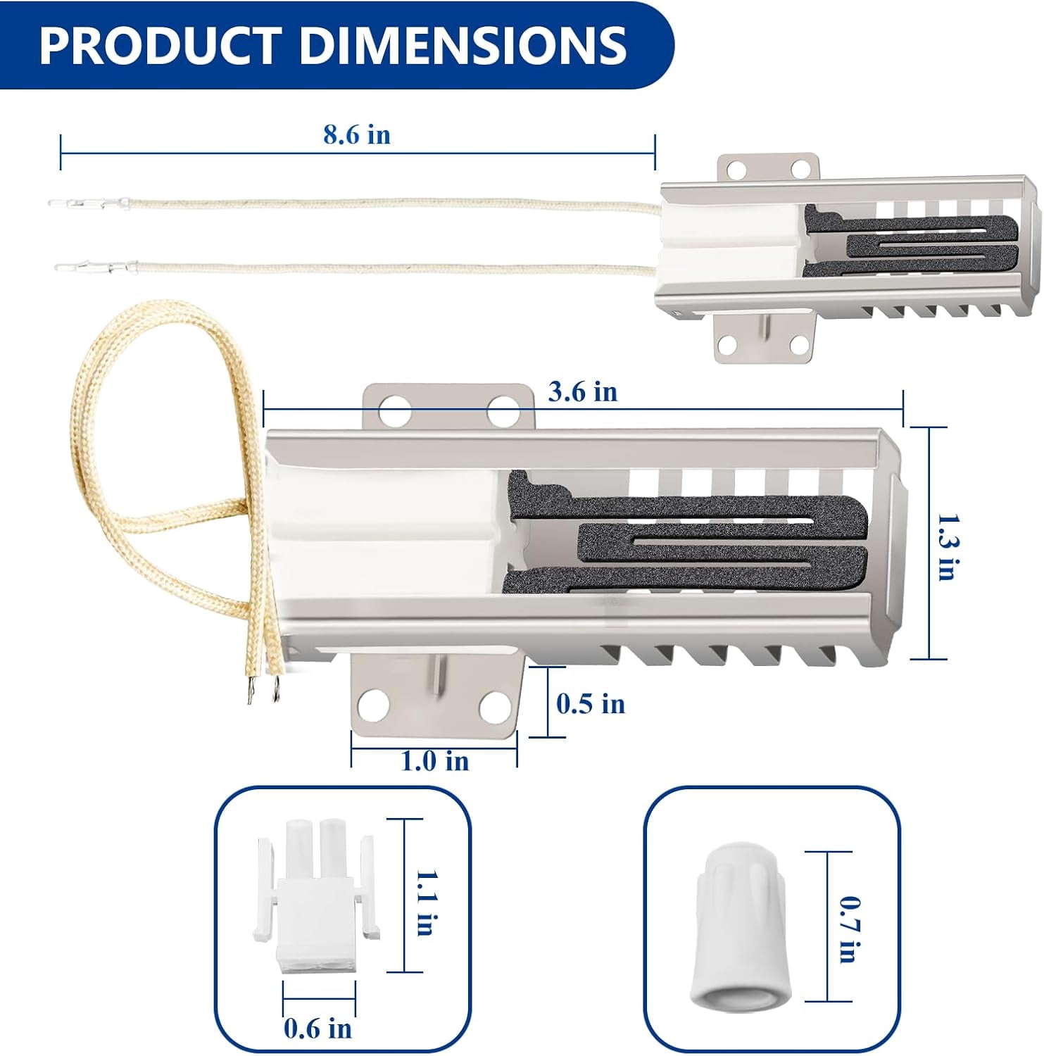 WB13K21 Oven Igniter Replacement for G-E Sam-sung Hot-point Ken-more Gas Ran Oven, Replaces 5303935066 IG9998 WB13T10045 WB13K10026 Norton 501a dg94 00520a Universal Model By