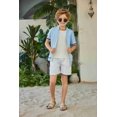 thumbnail image 3 of Arshiner Boys Knit Shirts Short Sleeve Button Down Shirt Vintage Fashion Casual Summer Beach Shirts for Kids 5-13 Years, 3 of 8