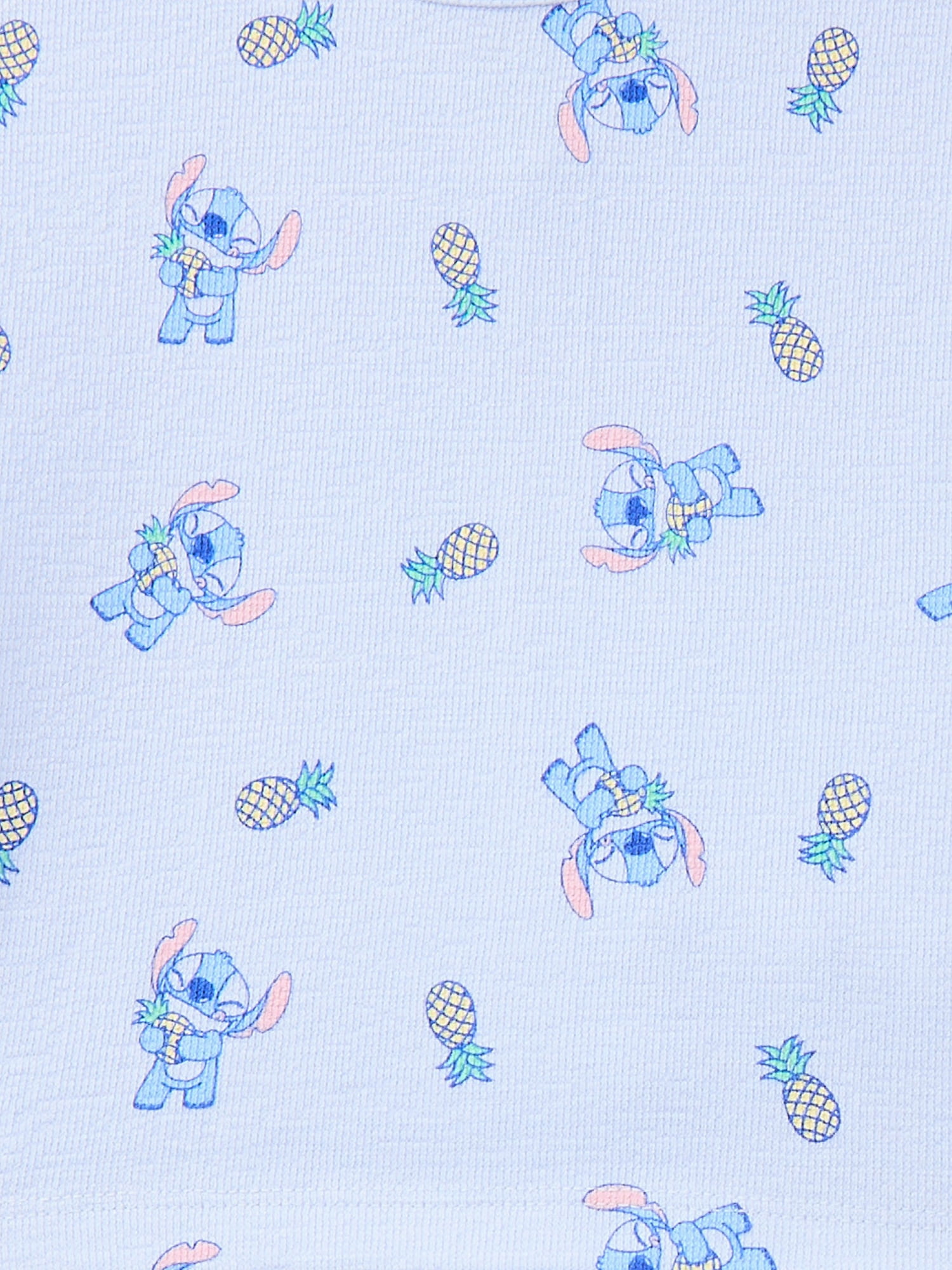 Lilo & Stitch Baby Girls Pineapples Textured Knit Top and Ruffle Shorts Set, 2-Piece, Sizes 0M-24M