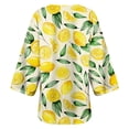 thumbnail image 4 of WXLWZYWL Winter Women'S Floral Print Puff Sleeve Kimono Cardigan Loose Chiffon Cover Up Casual Blouse Tops, 4 of 5