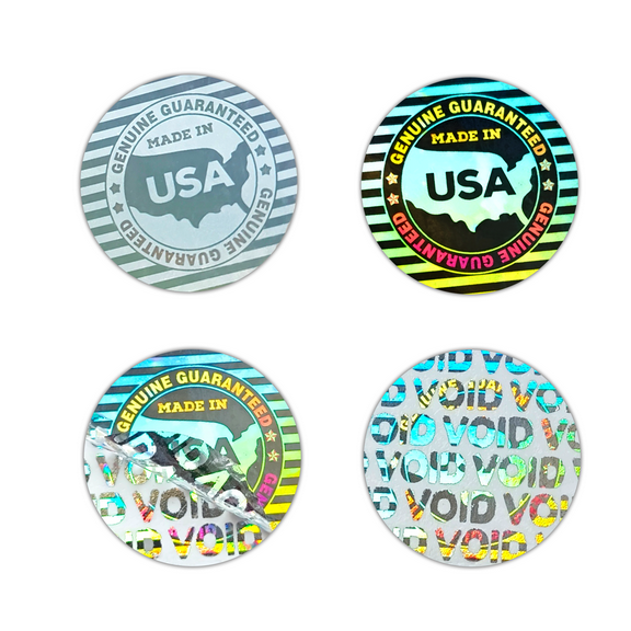 380pcs Hologram MADE IN USA label Sticker warranty void seal Label GUARANTEED  Security sticker for package (0.8inch)