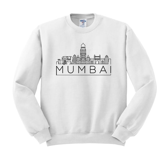 Skyline Mumbai India Sweatshirt Unisex Large White