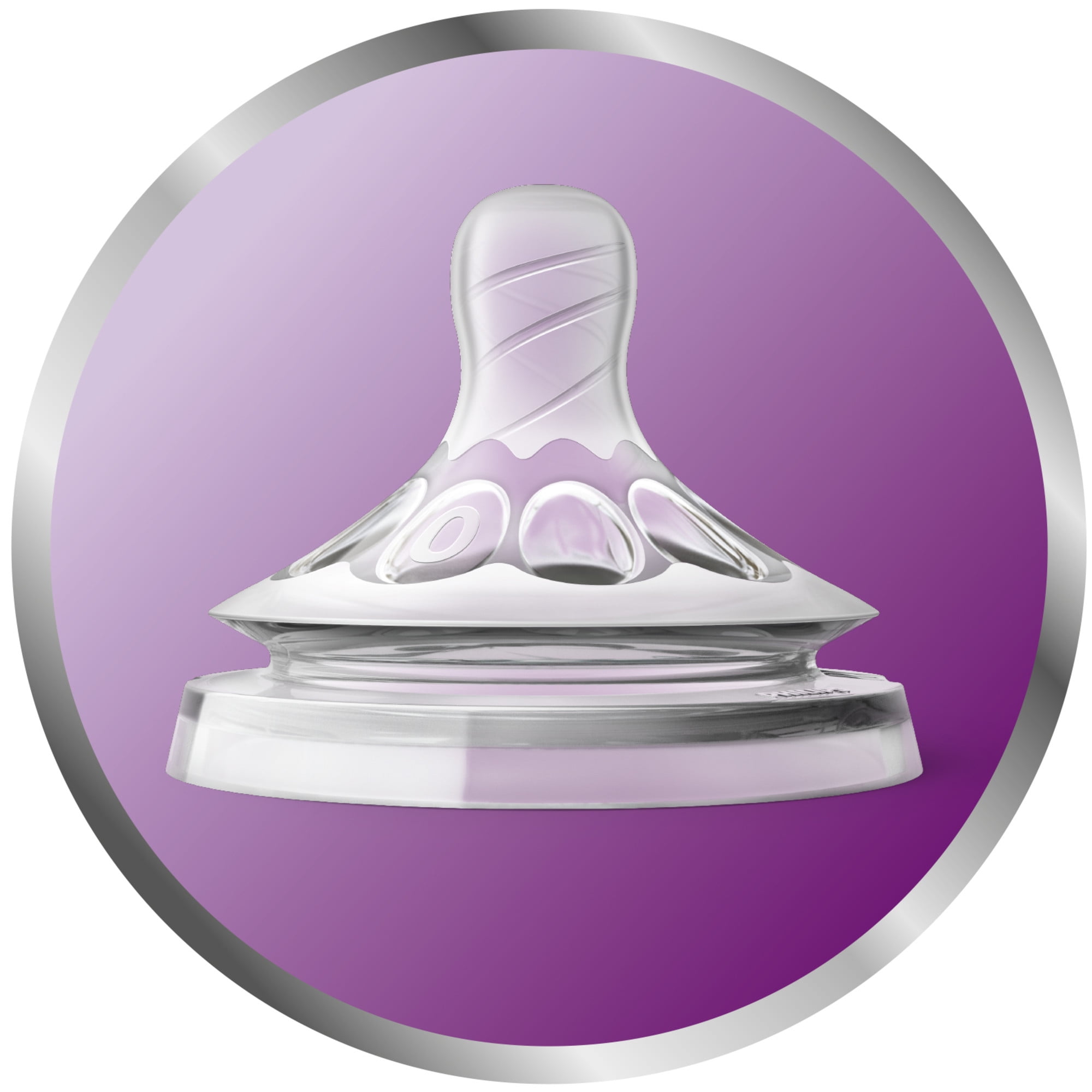 (2 pack) Philips Avent Natural Baby Bottle Medium Flow Nipple, 3M+, 2pk, SCF653/23