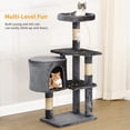 thumbnail image 4 of BestPet 36" Tall Multi-Level Cat Tree Tower Condo, Light Gray - Perfect for Active Cats, 4 of 7