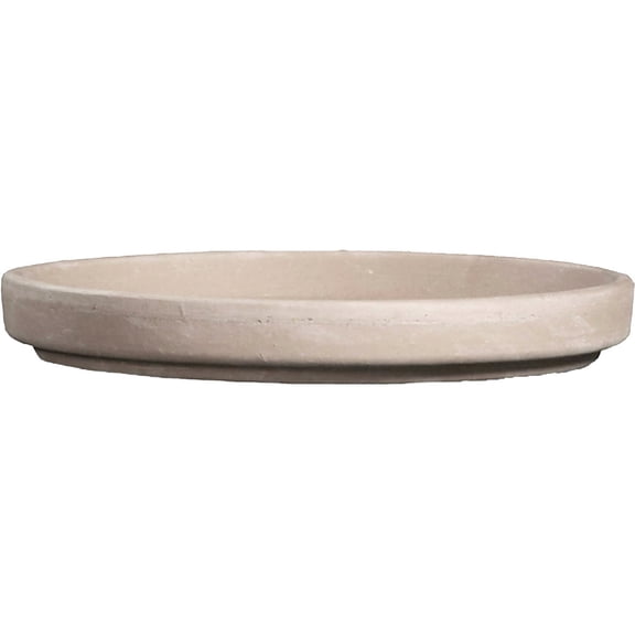 Ceramo Pottery 8'' x 8''x 1.2" Round White Clay Flower Pot with Drainage Hole