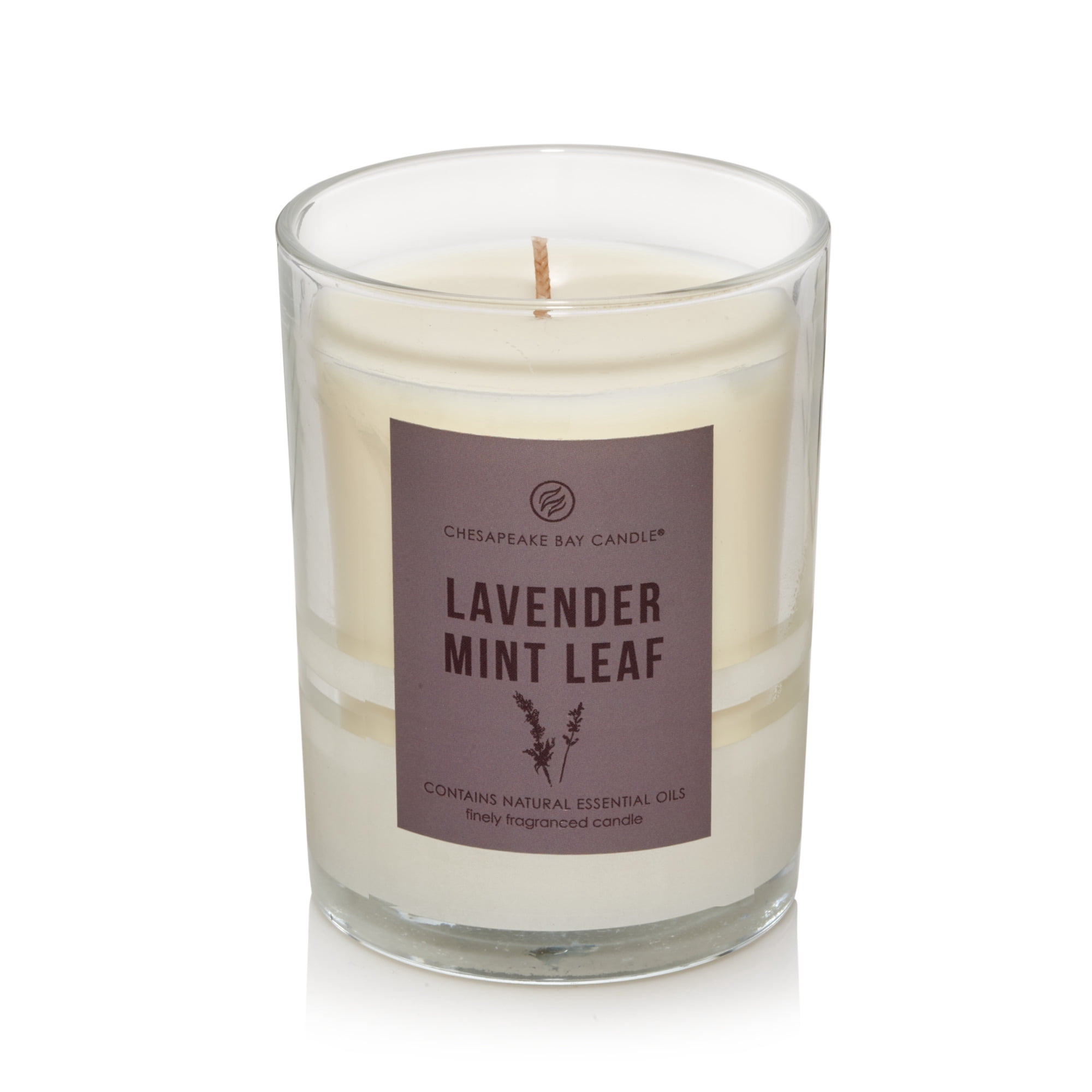 Chesapeake Bay Candle Minimalist Collection Lavender Mint Leaf - 8oz Half-Frosted Jar Candle