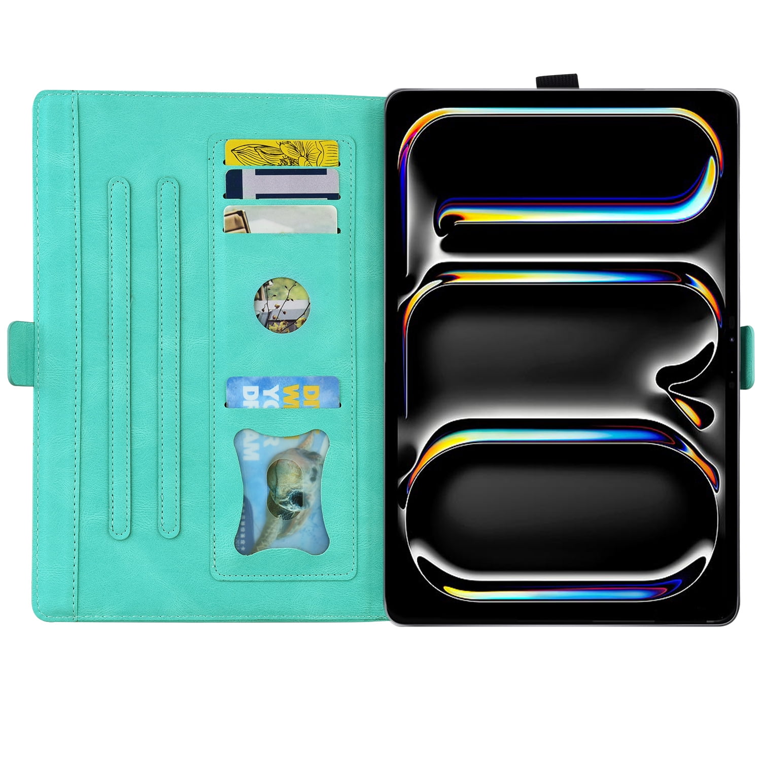 Allytechgroup iPad Pro 11 M4 2024 Case, PU Leather Folio Stand Bumper Anti-Scratch Kickstand Butterfly Embossed Shockproof Slim Fit Pencil Holder Case Cover for Apple iPad Pro 11" 2024, Green