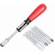 thumbnail image 1 of Spiral Screwdriver, Push Pull Ratchet Screwdriver, 6 in 1 Push Pull Ratchet Screwdriver Set Semi-Automatic Press Type (Red), 1 of 4