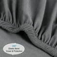 thumbnail image 6 of PiccoCasa Soft 190GSM Brushed Polyester 16" Deep Pocket Fitted Sheets Light Gray Twin, 6 of 7
