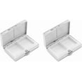 thumbnail image 3 of Set of 2 Rectangular-Shaped Pocket Purse Pill Box & Organizer With Dual Compartments (Silver Diamond Gem), 3 of 4
