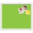 thumbnail image 2 of PinPix ArtToFrames 16x13 Custom Cork Bulletin Board Green Chevron   Poster Board Has a Fabric Style Canvas Finish, Framed in Satin White Frame (PinPix-518), 2 of 5