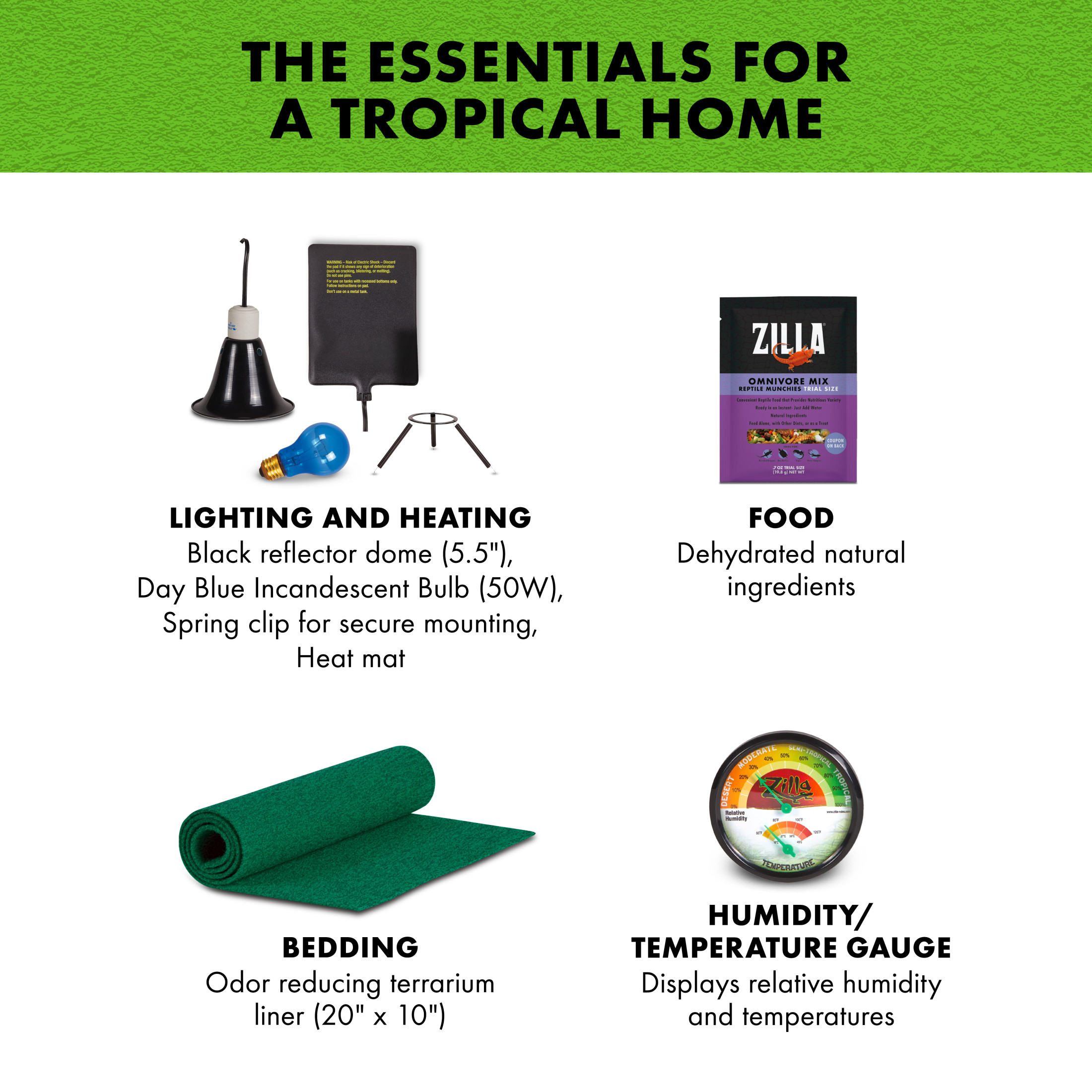 Zilla Tropical Habitat Accessory Kit