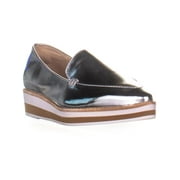 Womens DKNY Seaport Platform Wedge Loafers, Specchio Silver