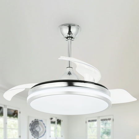 

Cusp Barn 42 Retractable Ceiling Fan with Lights and Remote DC Motor 6 Speed Dimmable LED Ceiling Light for Bedroom Living Room