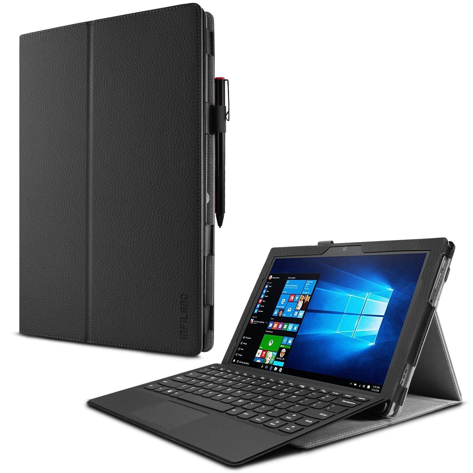 Infiland Folio PU Leather Case Cover For Lenovo IdeaPad Miix 510 12.2