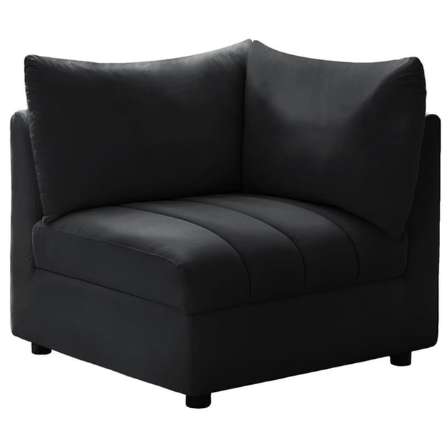 Meridian Furniture Jacob Coin en Velours Noir