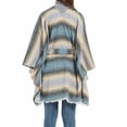 thumbnail image 5 of Hfyihgf Women's Travel Plaid Shawl Belt Cardigan Wrap Open Front Poncho Cape Knitted Sweater Tops for Fall Winter Light Blue One Size, 5 of 6