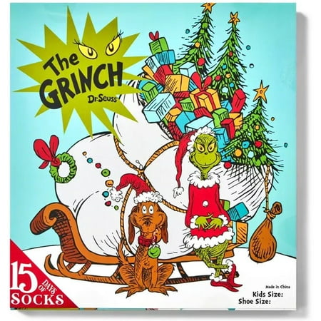 Kids' The Grinch 15 Days of Socks Advent Calendar - Small
