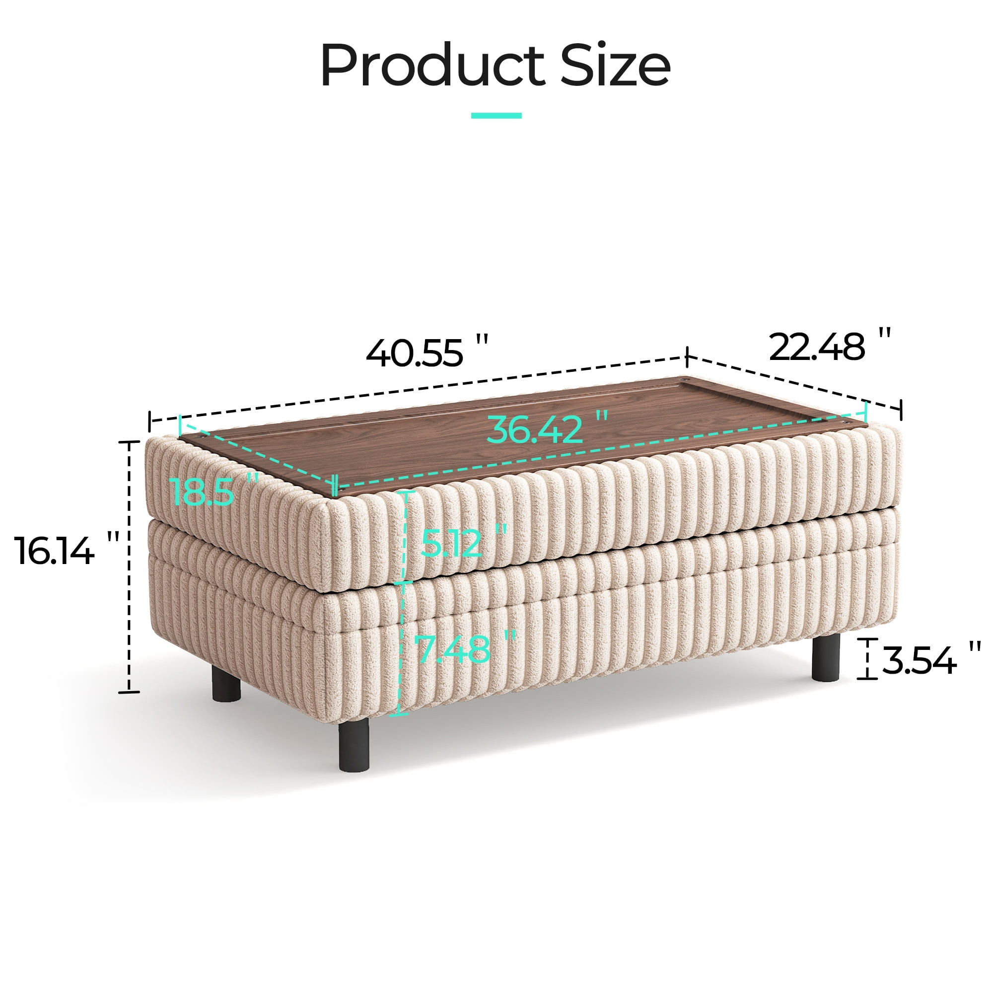LINSY HOME 5 Seaters Sleeper Sofa Bed, Pull Out Couch Bed with Storage Ottoman, Sectional Couches for Living Room, Beige