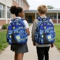 thumbnail image 5 of Xixirimido Starry Night Print 17" Kids Backpack for Boys Girls Large School Bags for Middle/High School Students Multi-pocket Book Bag for Elementary, 5 of 8