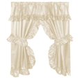 thumbnail image 1 of Carnation Home Fashions FWCD-L-08 70 x 45 in. Lauren Window Curtain with Ruffled Valance, Ivory, 1 of 1