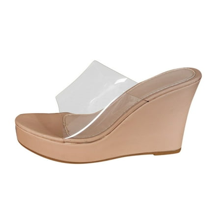 

Shoes for Women Outdoor Casual Leisure Breathable Shoes Women s Slippers Thicksoled Women s Wedges Running Shoes for Women Womens Walking Shoes(Color:Beige Size:US 6.5)