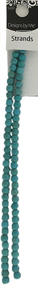 Blue Moon Beads Turquoise Round Stone Bead Strand for Jewelry Making, 14 inches