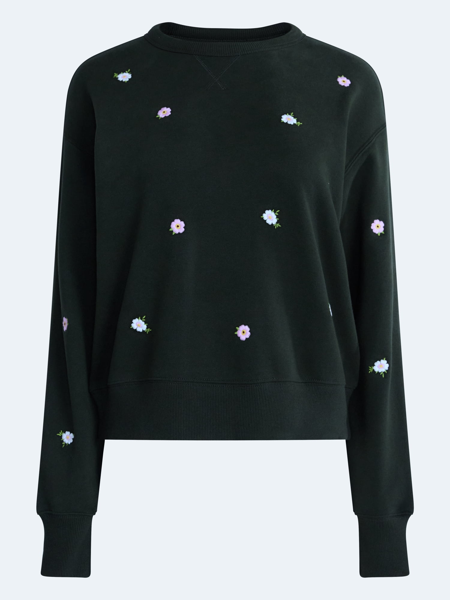 Free Assembly Women's and Women's Plus Embroidered Sweatshirt, Sizes XS-4X